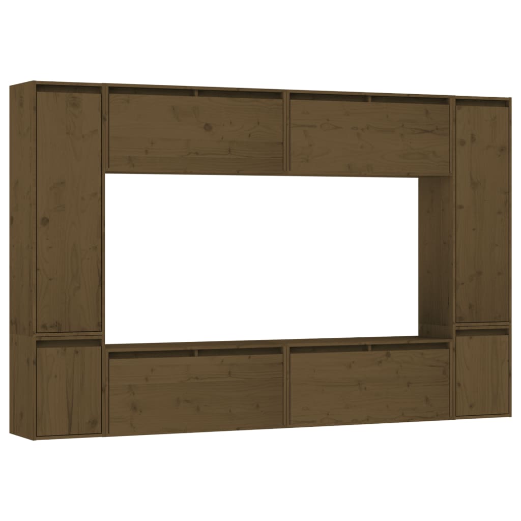 TV-Schränke 8 Stk. Honigbraun Massivholz Kiefer