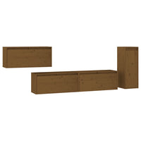 Thumbnail for TV-Schränke 4 Stk. Honigbraun Massivholz Kiefer