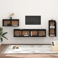 Thumbnail for TV-Schränke 4 Stk. Schwarz Massivholz Kiefer