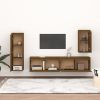 Thumbnail for TV-Schränke 4 Stk. Honigbraun Massivholz Kiefer