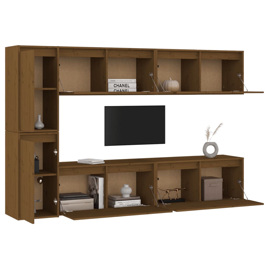 TV-Schränke 6 Stk. Honigbraun Massivholz Kiefer