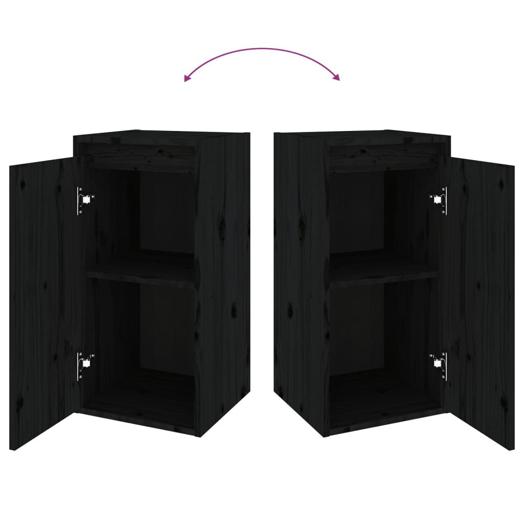 TV-Schränke 6 Stk. Schwarz Massivholz Kiefer