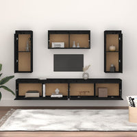 Thumbnail for TV-Schränke 5 Stk. Schwarz Massivholz Kiefer