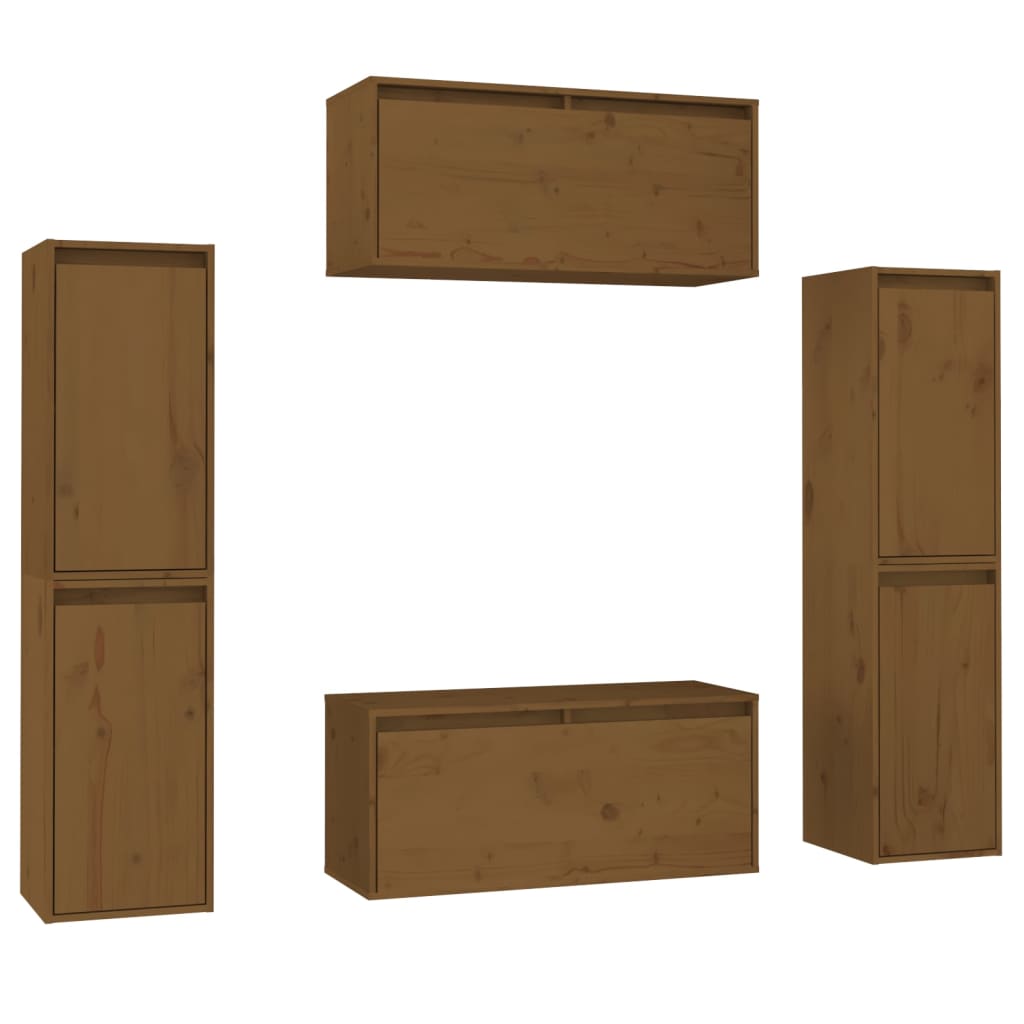 TV-Schränke 6 Stk. Honigbraun Massivholz Kiefer