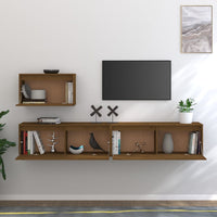 Thumbnail for TV-Schränke 3 Stk. Honigbraun Massivholz Kiefer