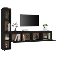 Thumbnail for TV-Schränke 4 Stk. Schwarz Massivholz Kiefer