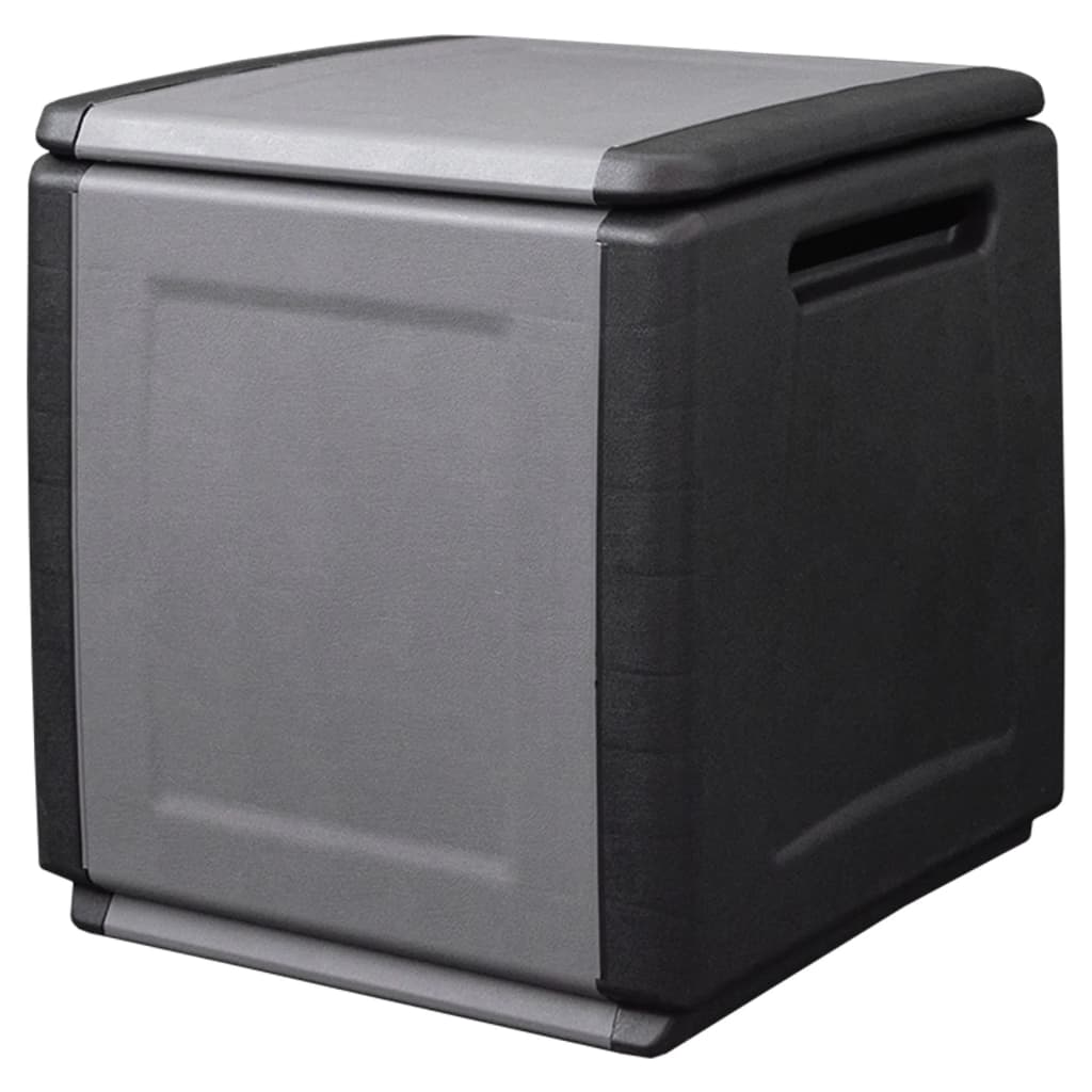 Garten-Aufbewahrungsbox 54x53x57 cm 130 L Dunkelgrau Schwarz