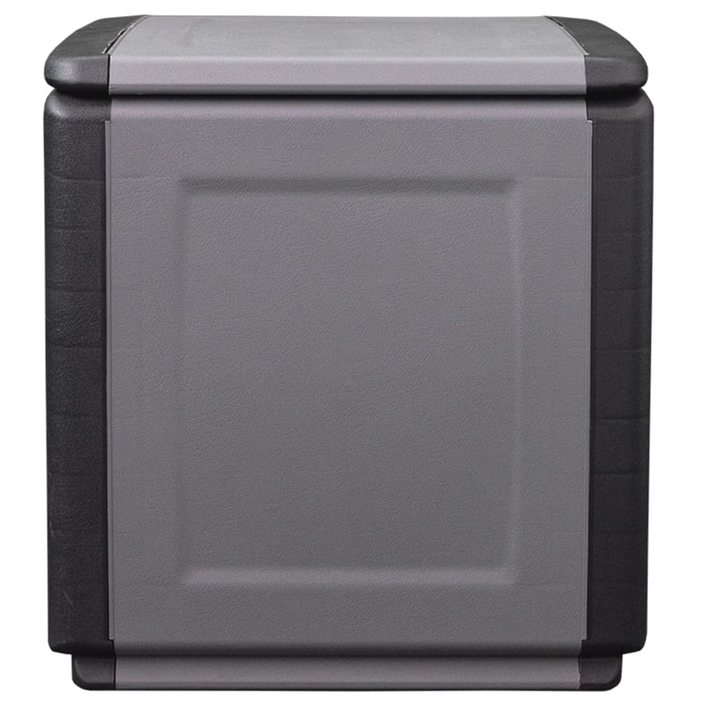 Garten-Aufbewahrungsbox 54x53x57 cm 130 L Dunkelgrau Schwarz