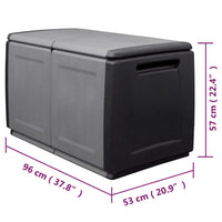 Thumbnail for Garten-Aufbewahrungsbox 96x53x57 cm 230 L Dunkelgrau Schwarz