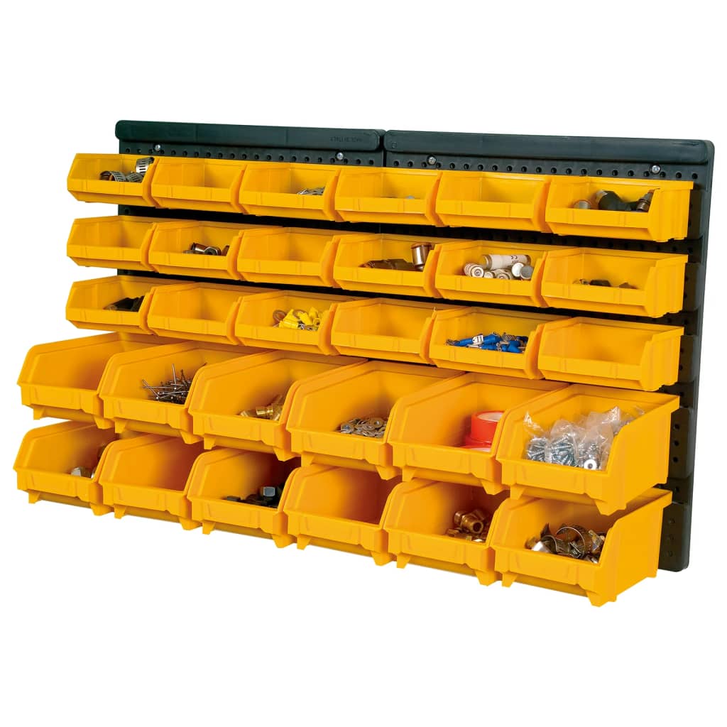 32-tlg. Sichtlagerboxen-Set Gelb und Schwarz