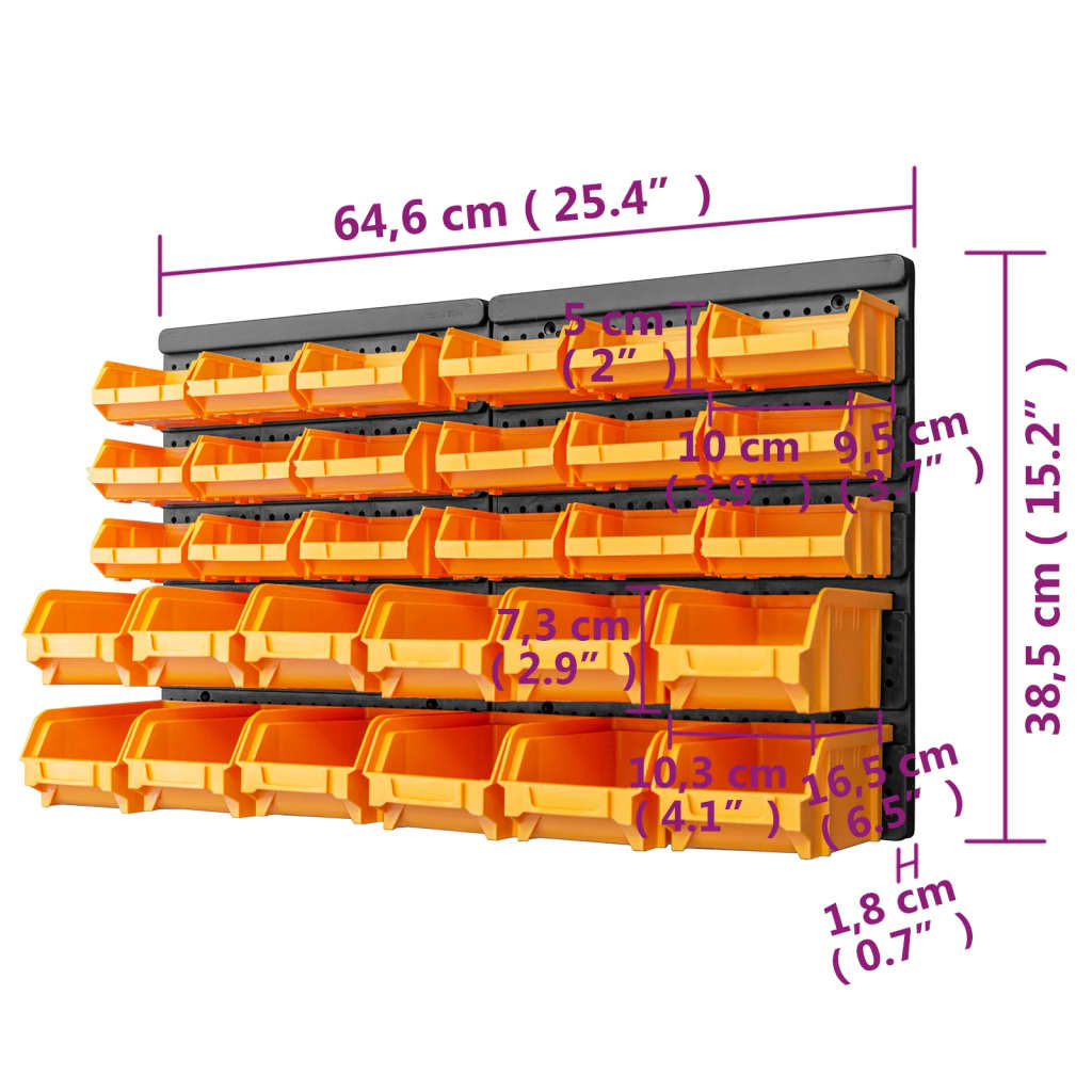 32-tlg. Sichtlagerboxen-Set Gelb und Schwarz