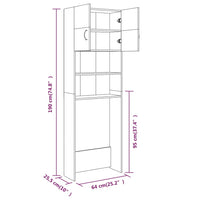 Thumbnail for Badezimmerschrank Räuchereiche 64x25,5x190 cm