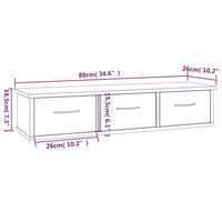 Thumbnail for Wandschrank Grau Sonoma 88x26x18,5 cm Holzwerkstoff