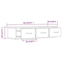 Thumbnail for Wandschrank Braun Eichen-Optik 88x26x18,5 cm Holzwerkstoff