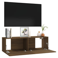 Thumbnail for TV-Wandschrank Braun Eiche 100x30x30 cm Holzwerkstoff