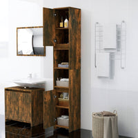 Thumbnail for Badezimmerschrank Räuchereiche 30x30x183,5 cm Holzwerkstoff