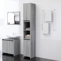 Thumbnail for Badezimmerschrank Grau Sonoma 30x30x183,5 cm Holzwerkstoff