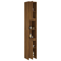 Thumbnail for Badezimmerschrank Braun Eiche 30x30x183,5 cm Holzwerkstoff