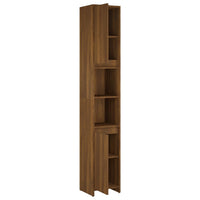 Thumbnail for Badezimmerschrank Braun Eiche 30x30x183,5 cm Holzwerkstoff