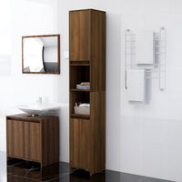 Thumbnail for Badezimmerschrank Braun Eiche 30x30x183,5 cm Holzwerkstoff
