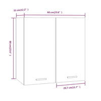 Thumbnail for Hängeschrank Räuchereiche 60x31x60 cm Holzwerkstoff