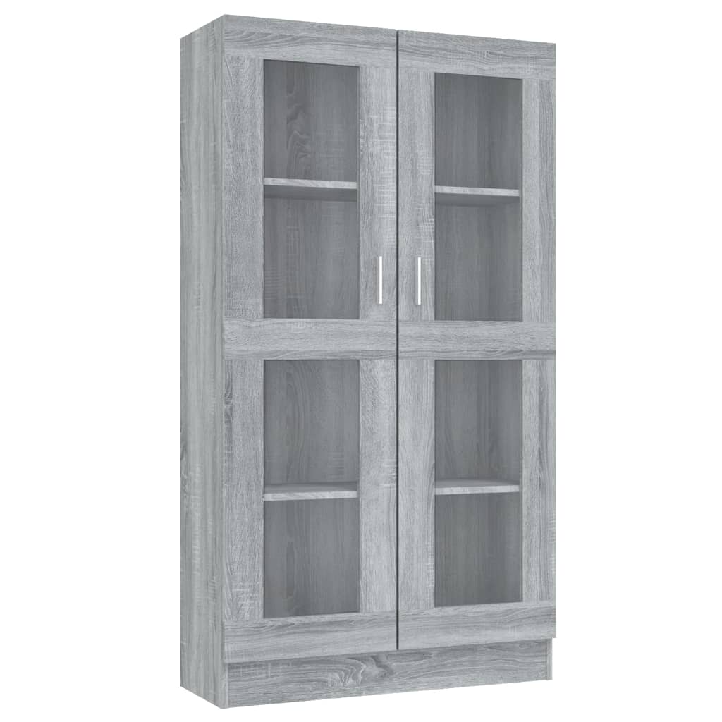 Vitrinenschrank Grau Sonoma 82,5x30,5x150 cm Holzwerkstoff