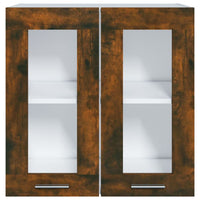 Thumbnail for Hängeschrank Glas Räuchereiche 60x31x60 cm Holzwerkstoff