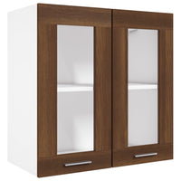 Thumbnail for Hängeschrank Glas Braun Eichen-Optik 60x31x60 cm Holzwerkstoff