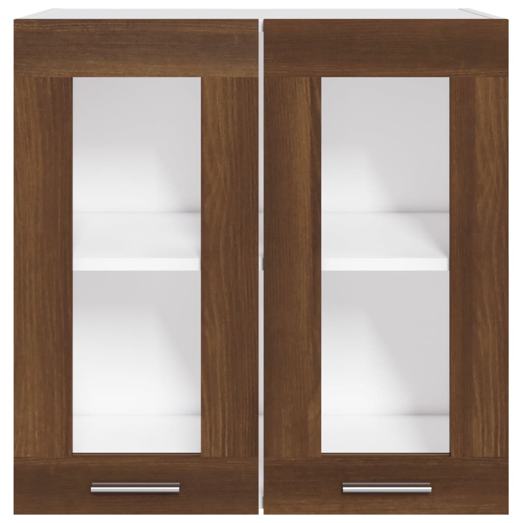 Hängeschrank Glas Braun Eichen-Optik 60x31x60 cm Holzwerkstoff