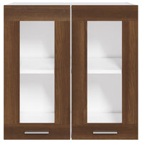 Thumbnail for Hängeschrank Glas Braun Eichen-Optik 60x31x60 cm Holzwerkstoff
