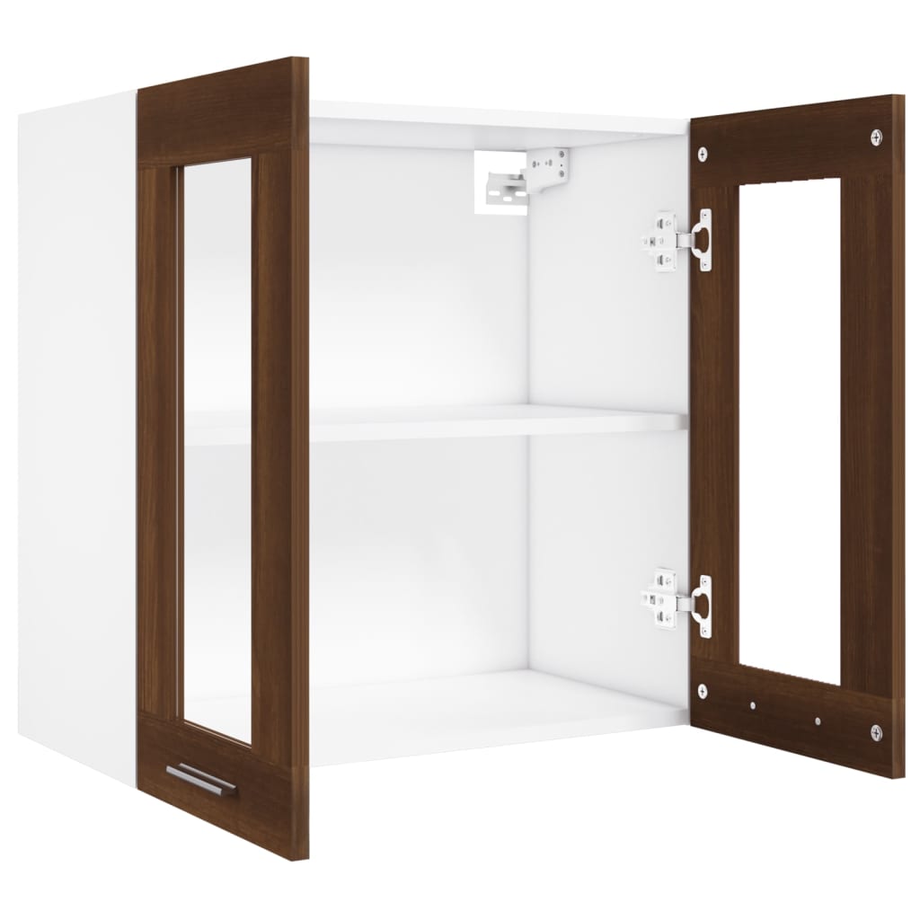 Hängeschrank Glas Braun Eichen-Optik 60x31x60 cm Holzwerkstoff