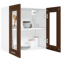 Thumbnail for Hängeschrank Glas Braun Eichen-Optik 60x31x60 cm Holzwerkstoff