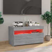 Thumbnail for TV-Schrank mit LED-Leuchten Grau Sonoma 75x35x40 cm
