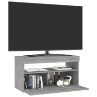 Thumbnail for TV-Schrank mit LED-Leuchten Grau Sonoma 75x35x40 cm
