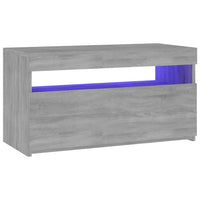 Thumbnail for TV-Schrank mit LED-Leuchten Grau Sonoma 75x35x40 cm