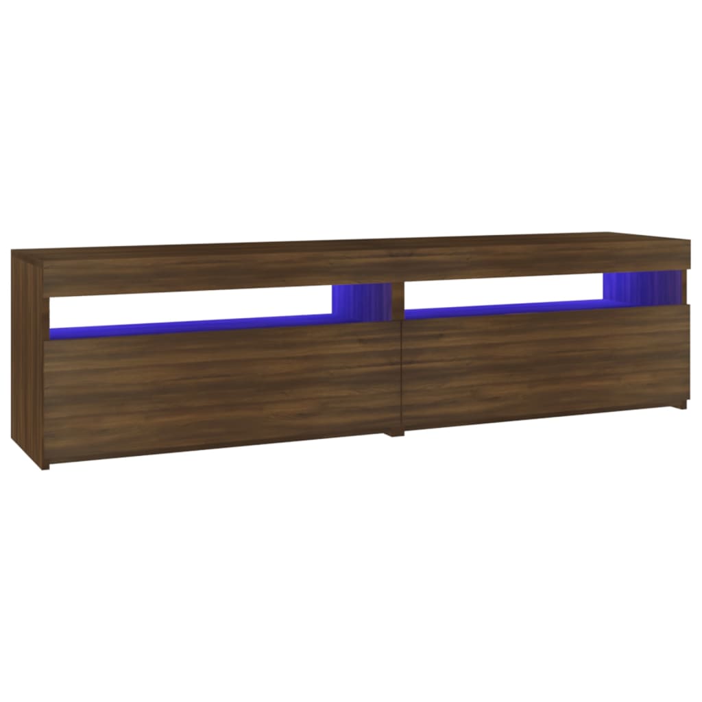 TV-Schrank mit LED-Leuchten Räuchereiche 75x35x40 cm