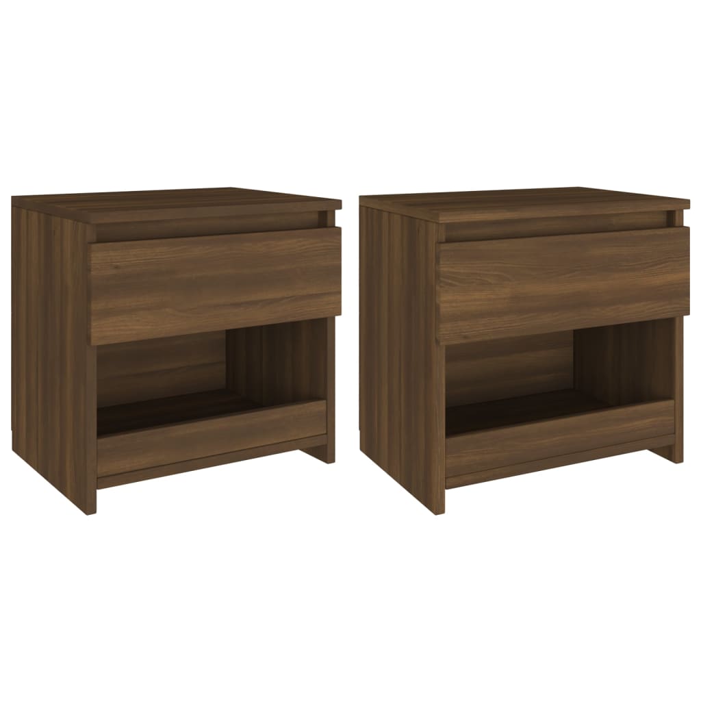 Nachttische 2 Stk. Braun Eichen-Optik 40x30x39cm Holzwerkstoff
