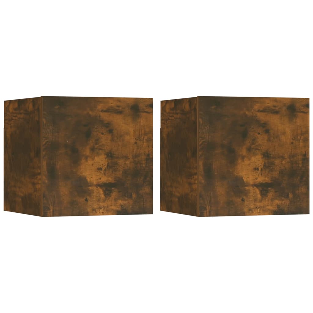 TV-Wandschrank 2 Stk. Räuchereiche 30,5x30x30 cm