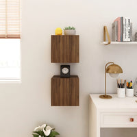 Thumbnail for TV-Wandschrank 2 Stk. Braun Eiche 30,5x30x30 cm