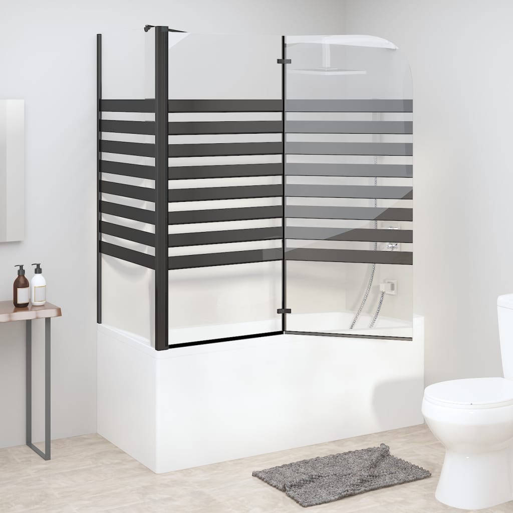 Duschabtrennung Gestreift 120x68x130 cm Hartglas