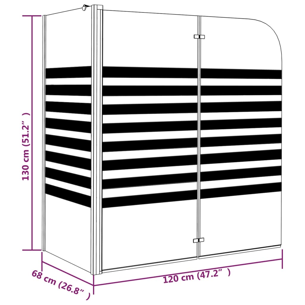Duschabtrennung Gestreift 120x68x130 cm Hartglas