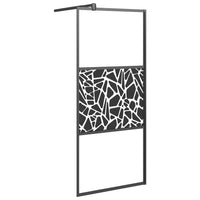 Thumbnail for Duschwand für Walk-In Dusche 80x195 cm ESG Steindesign Schwarz