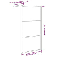 Thumbnail for Duschwand für Walk-In Dusche 100x195 cm Dunkel ESG Glas Schwarz