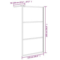 Thumbnail for Duschwand für Walk-In Dusche 115x195 cm Dunkel ESG Glas Schwarz