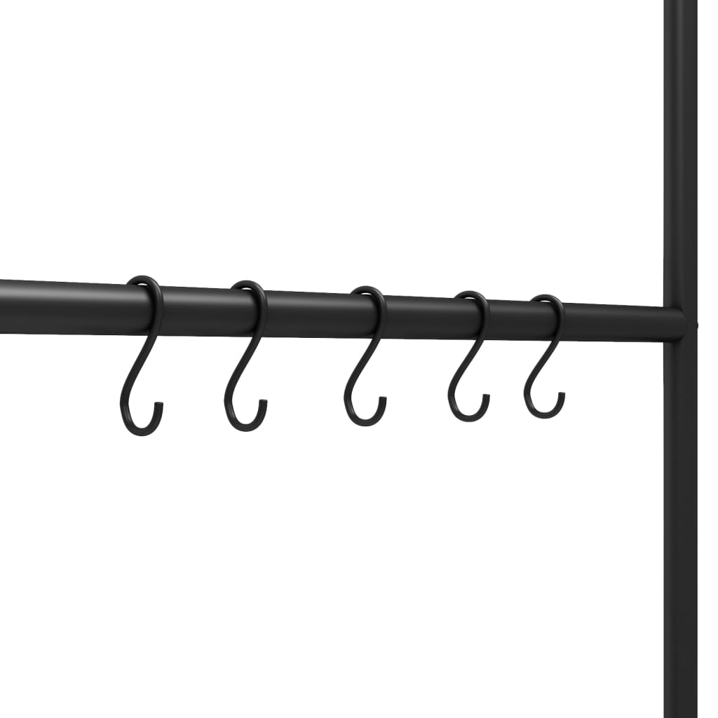 Leiter-Handtuchhalter mit 5 Stangen Schwarz 58x175 cm Eisen