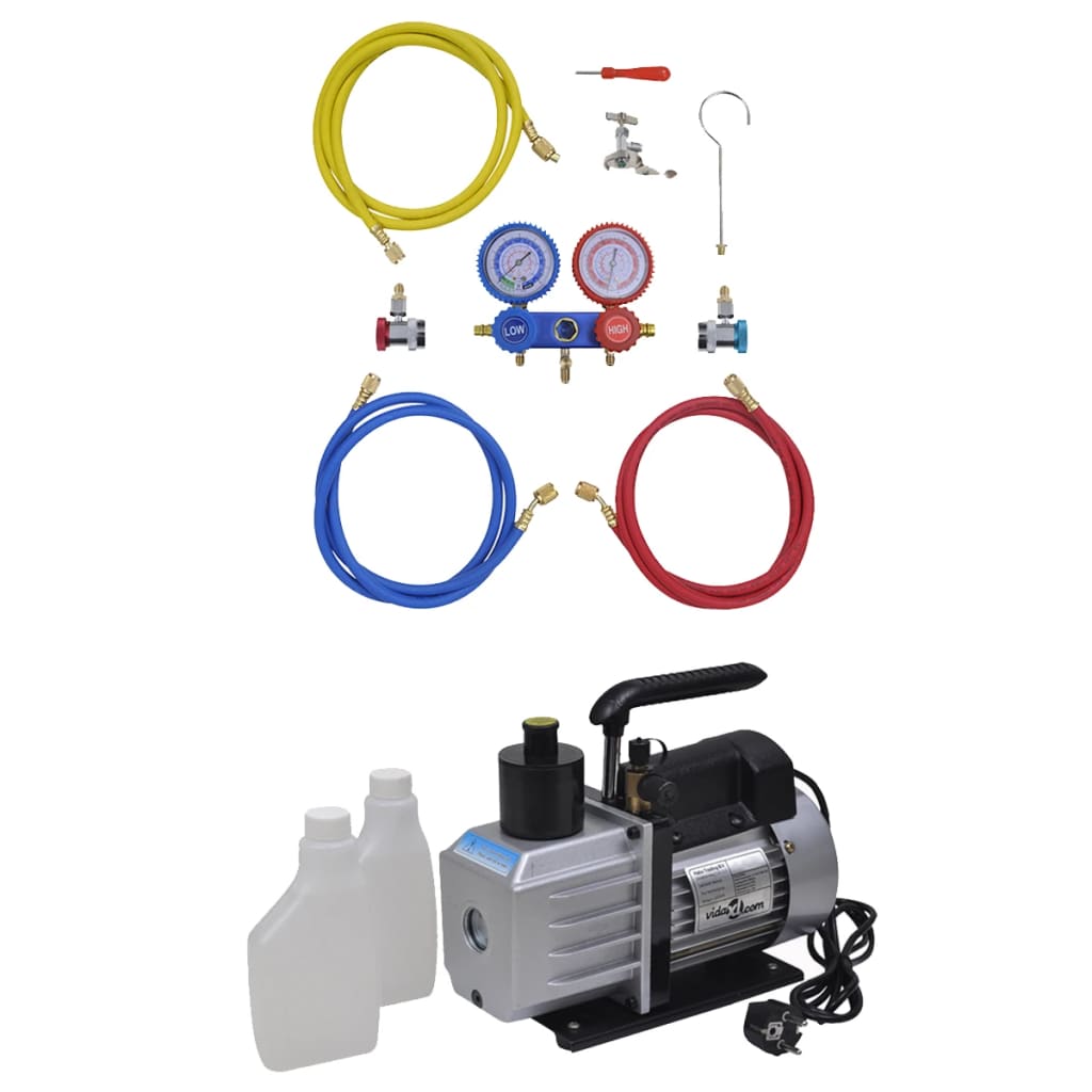 Vakuumpumpe 50 L/min 2-Wege-Verteiler-Manometer Klimaanlagen