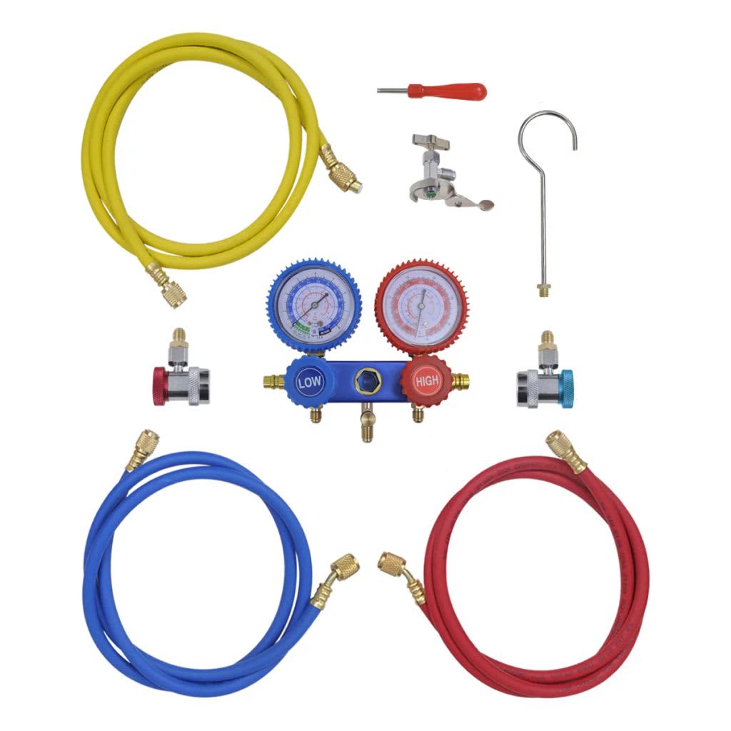 Vakuumpumpe 50 L/min 2-Wege-Verteiler-Manometer Klimaanlagen