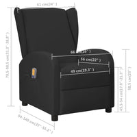 Thumbnail for Ohrensessel mit Massage- & Liegefunktion Schwarz Kunstleder