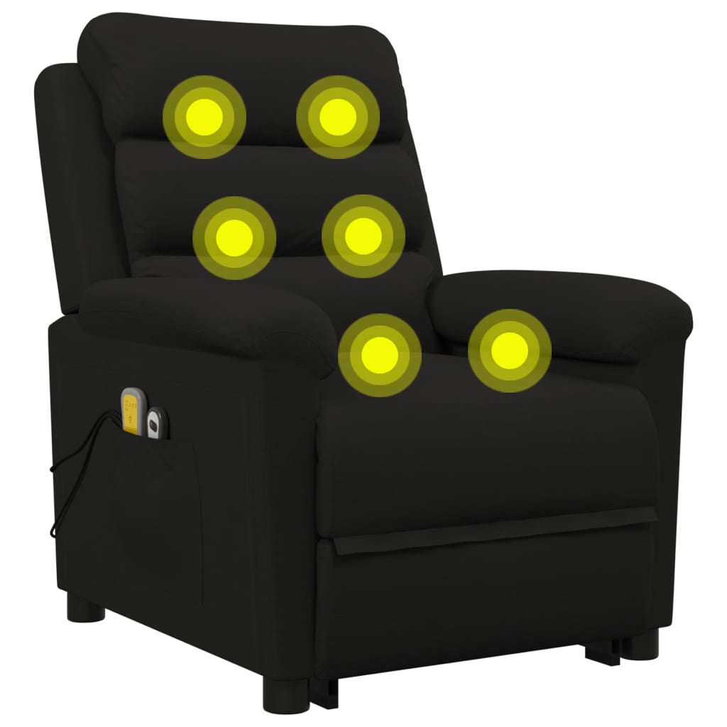 Massagesessel mit Aufstehhilfe Schwarz Samt