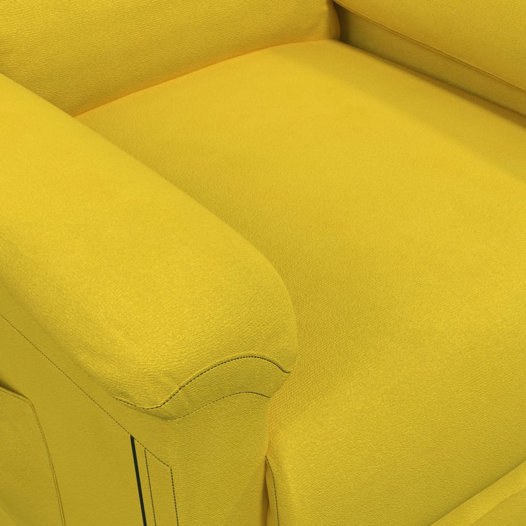 Massagesessel mit Aufstehhilfe Gelb Samt